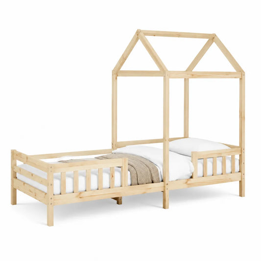 Lit enfant cabane 90 x 190 cm en pin massif naturel