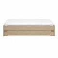 Lit simple avec tiroir de rangement 90 x 200 cm en panneaux de particules décor chêne clair