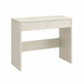 Bureau classique avec 2 tiroirs en panneaux de particules mélaminés rectangulaire blanc cassé 80 x 45 x 75 cm