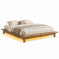 Cadre de lit double en bois massif naturel 160 x 200 cm