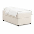Lit coffre une place 90 x 200 cm avec matelas à ressorts ensachés polyester beige