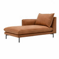 Méridienne 1 place 160 x 85 x 75 cm en cuir synthétique PU rectangulaire cognac